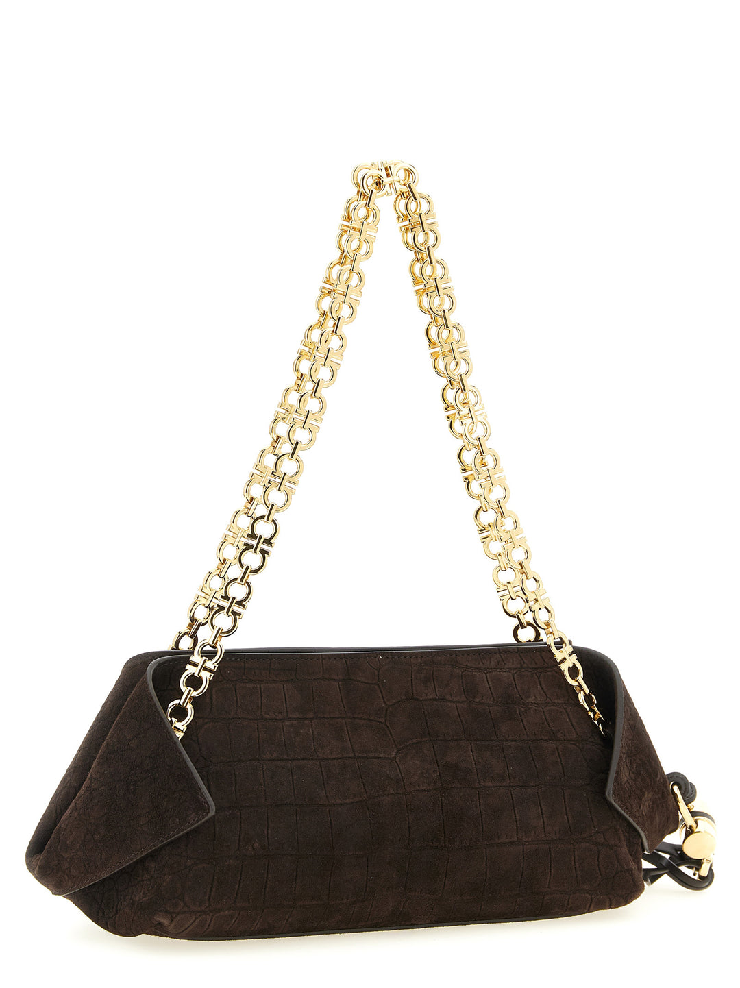 Ferragamo Skulderveske i brunt geiteskinn