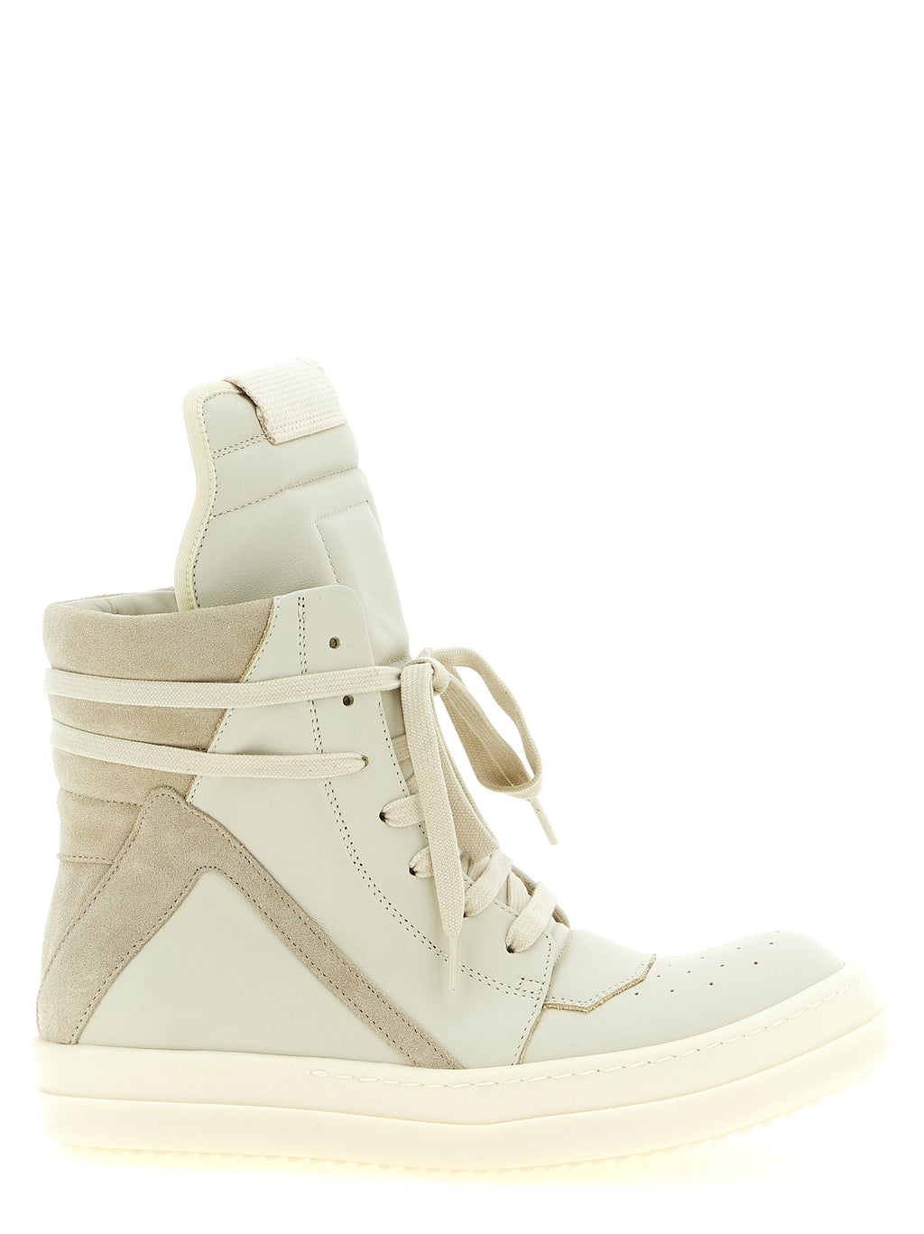 Rick Owens Beige Cowhide Athletic Sneakers
