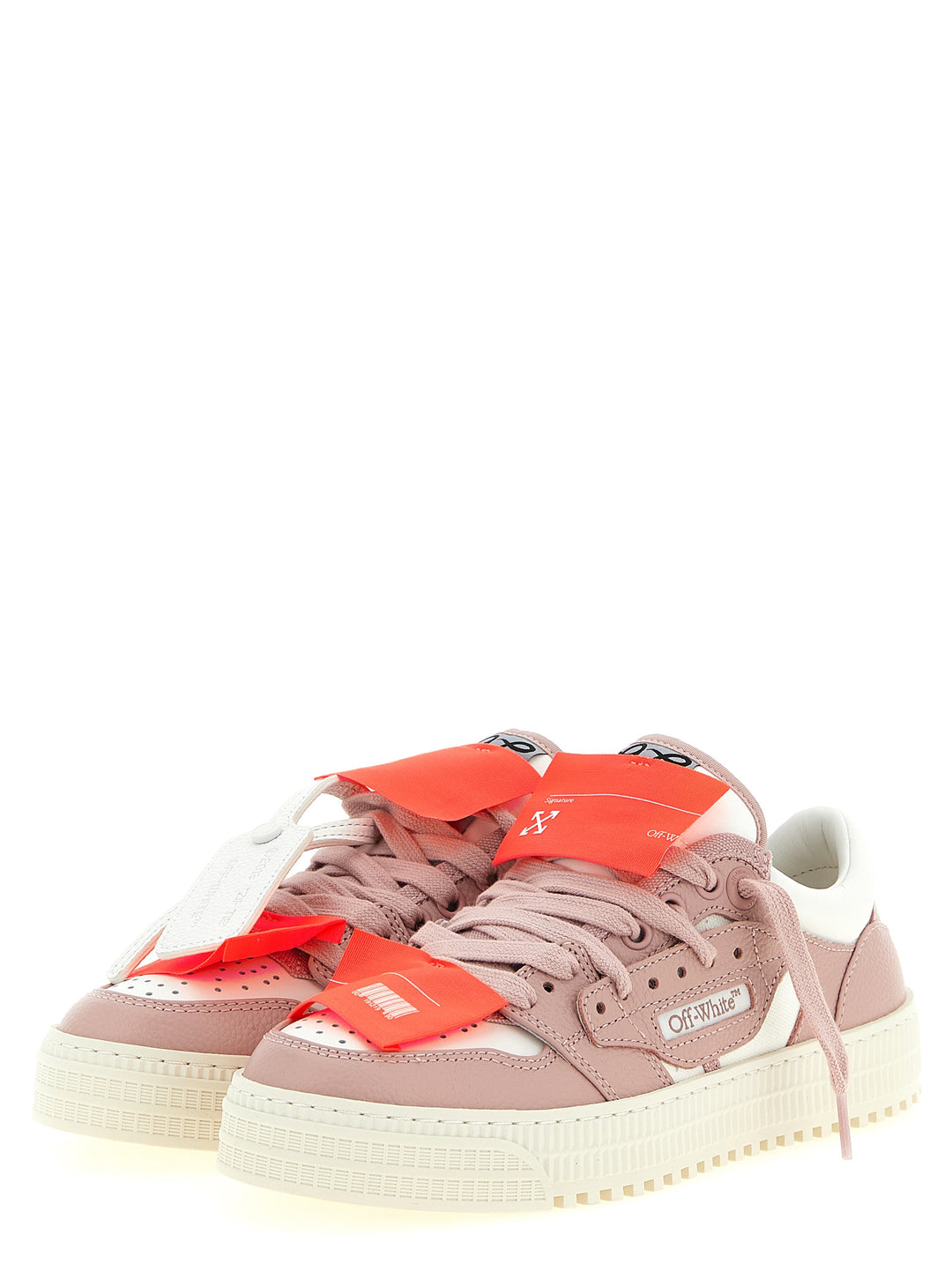 Off-White Flerfargede Skinn Lavtopp joggesko