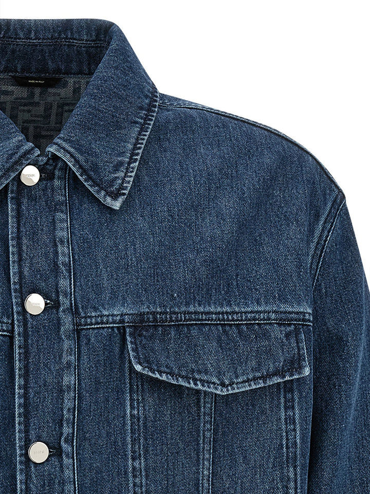 Fendi blå denimjakke i bomull