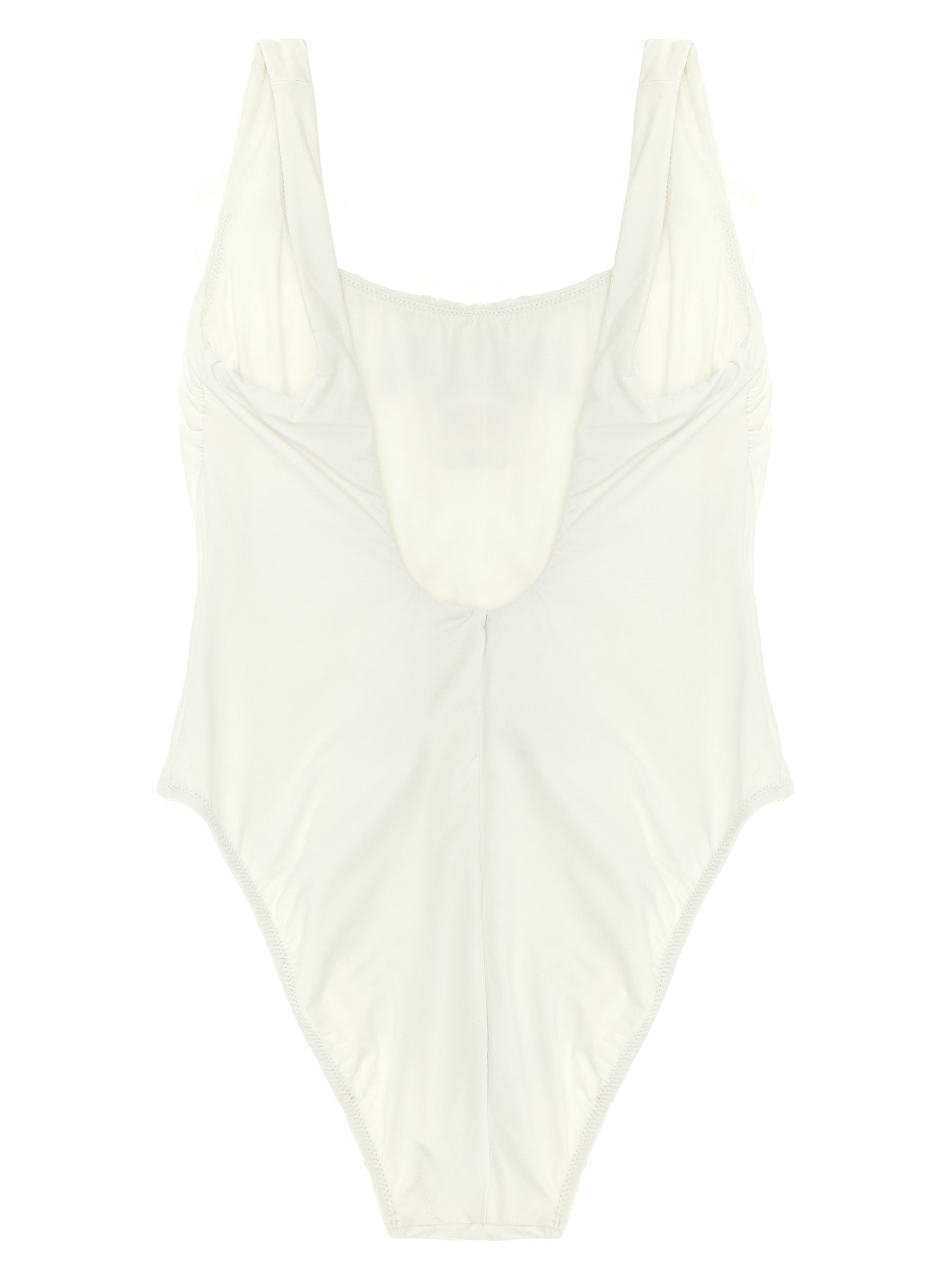 White Nylon One-Piece Swimsuit