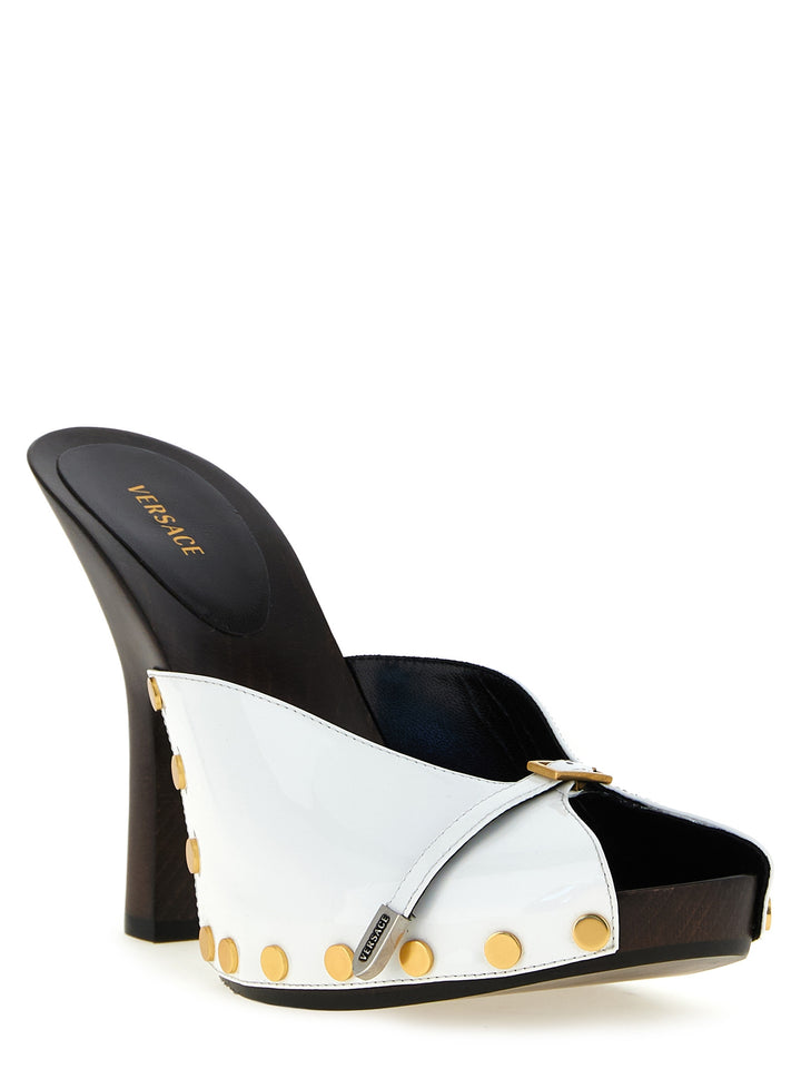 Versace Bicolor-pumps i kalveskinn med høy hæl