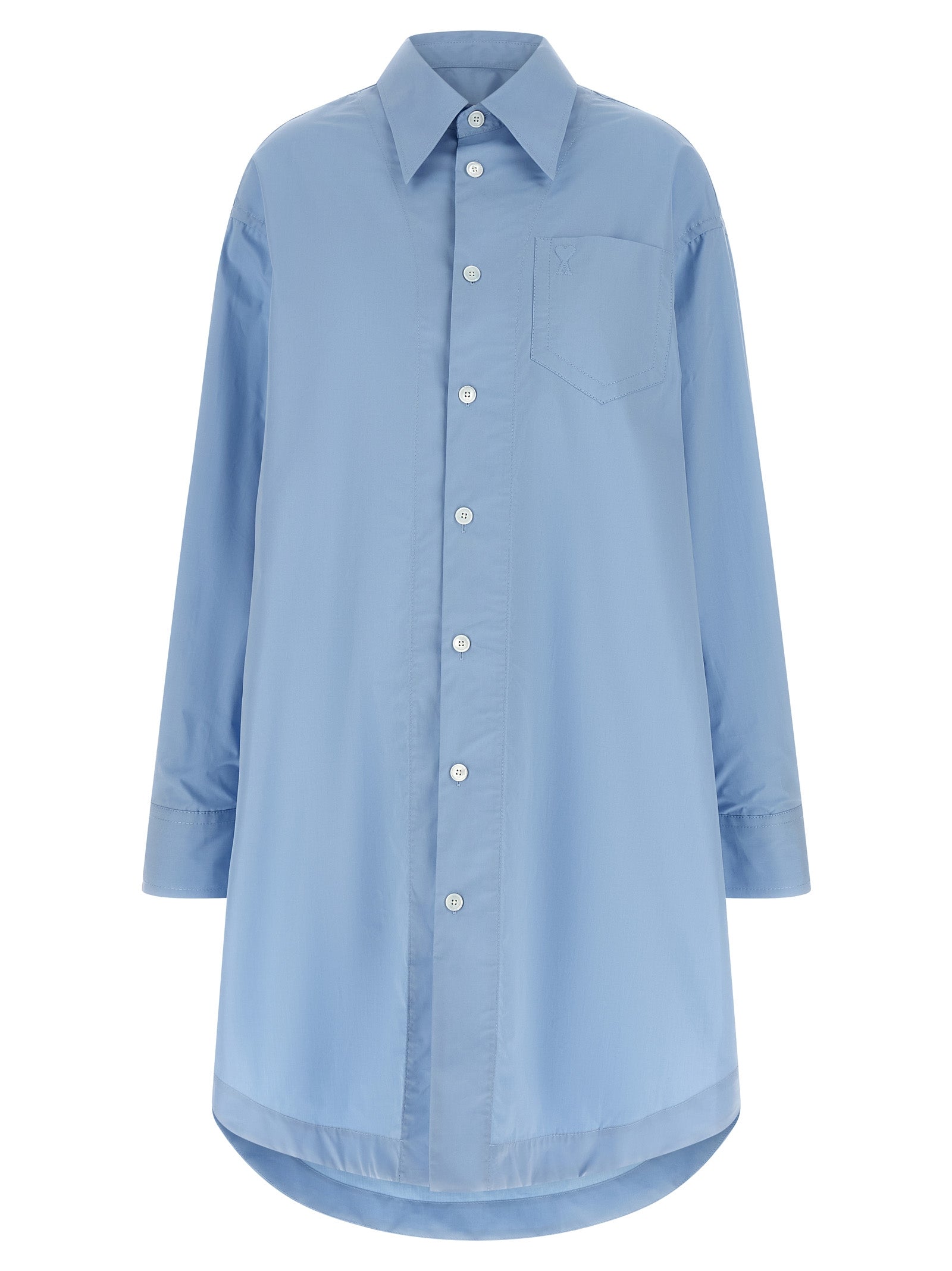 Blue Cotton Midi Dress