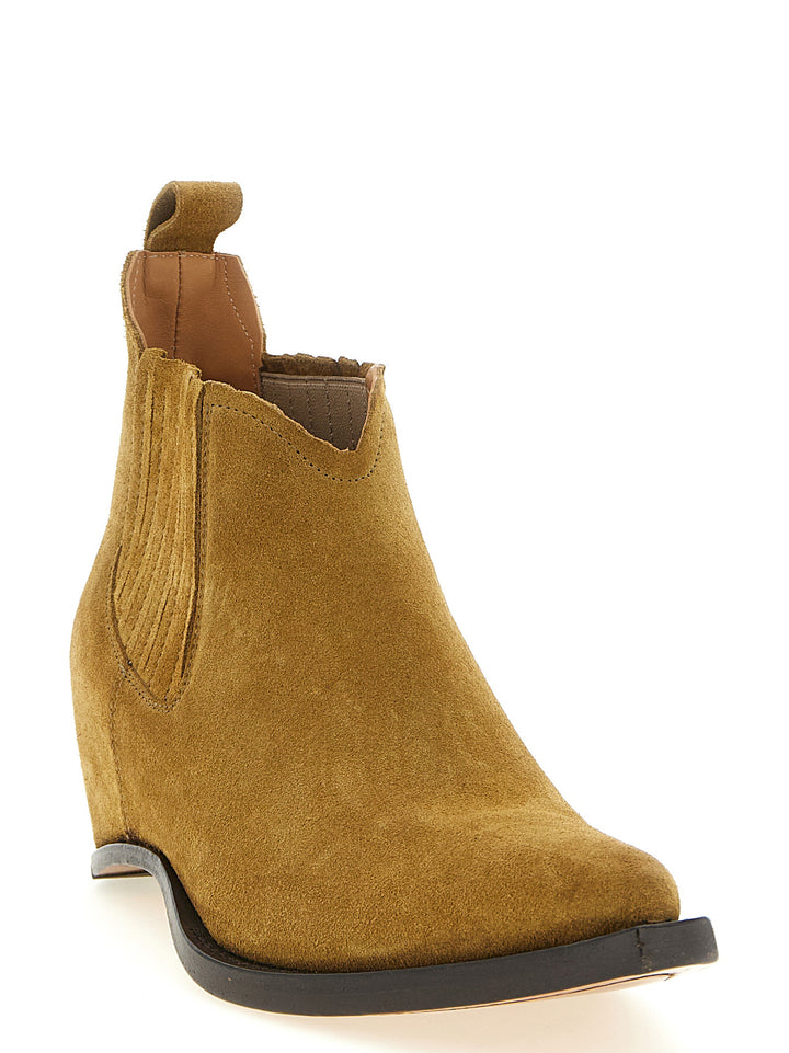Maison Margiela brune ankelstøvletter i okseskinn