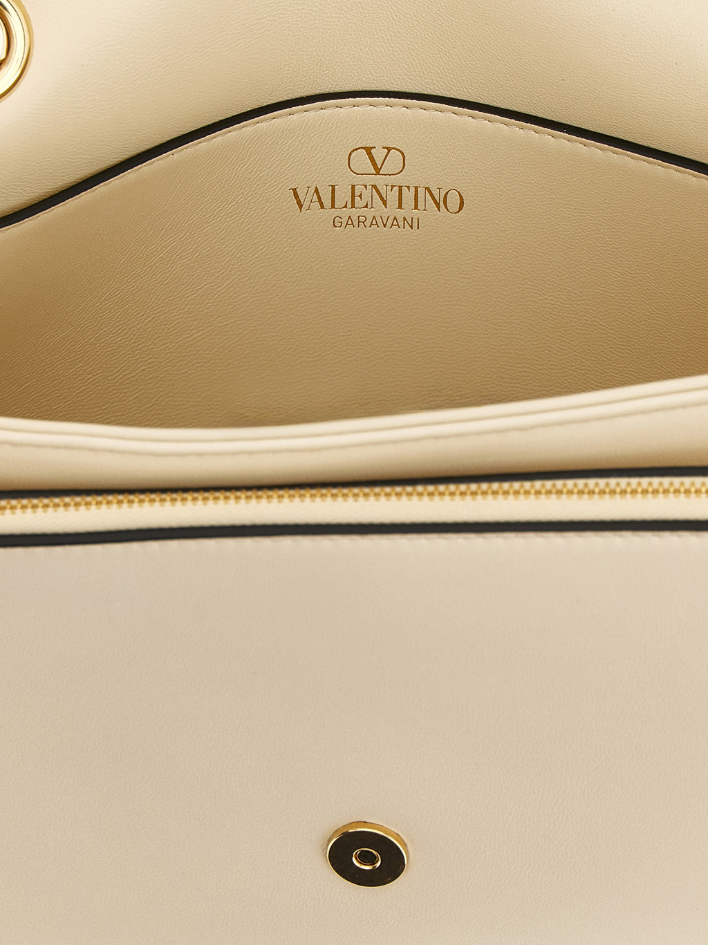 Valentino Garavani White Lamb Leather Shoulder Bag