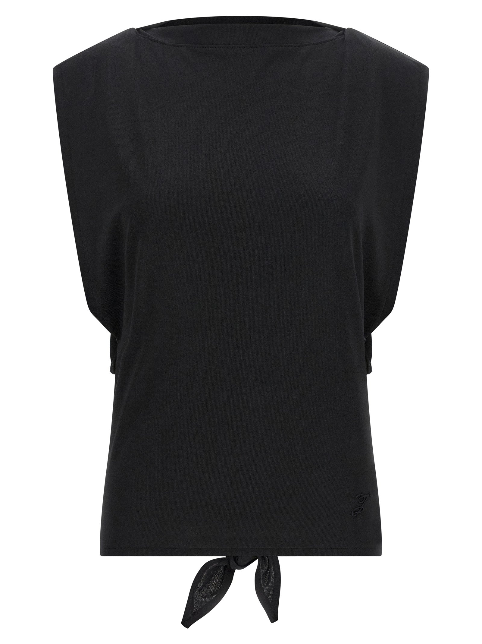 Black Paper Sleeveles T-Shirt