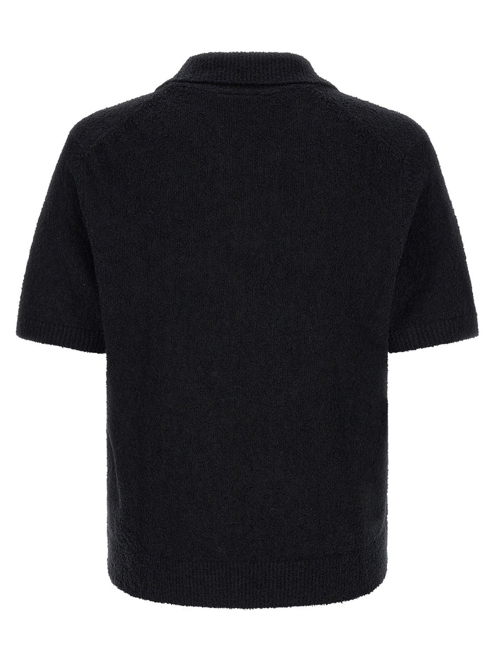 Lacoste svart bomullspikéskjorte
