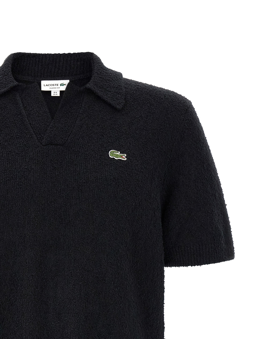 Lacoste svart bomullspikéskjorte