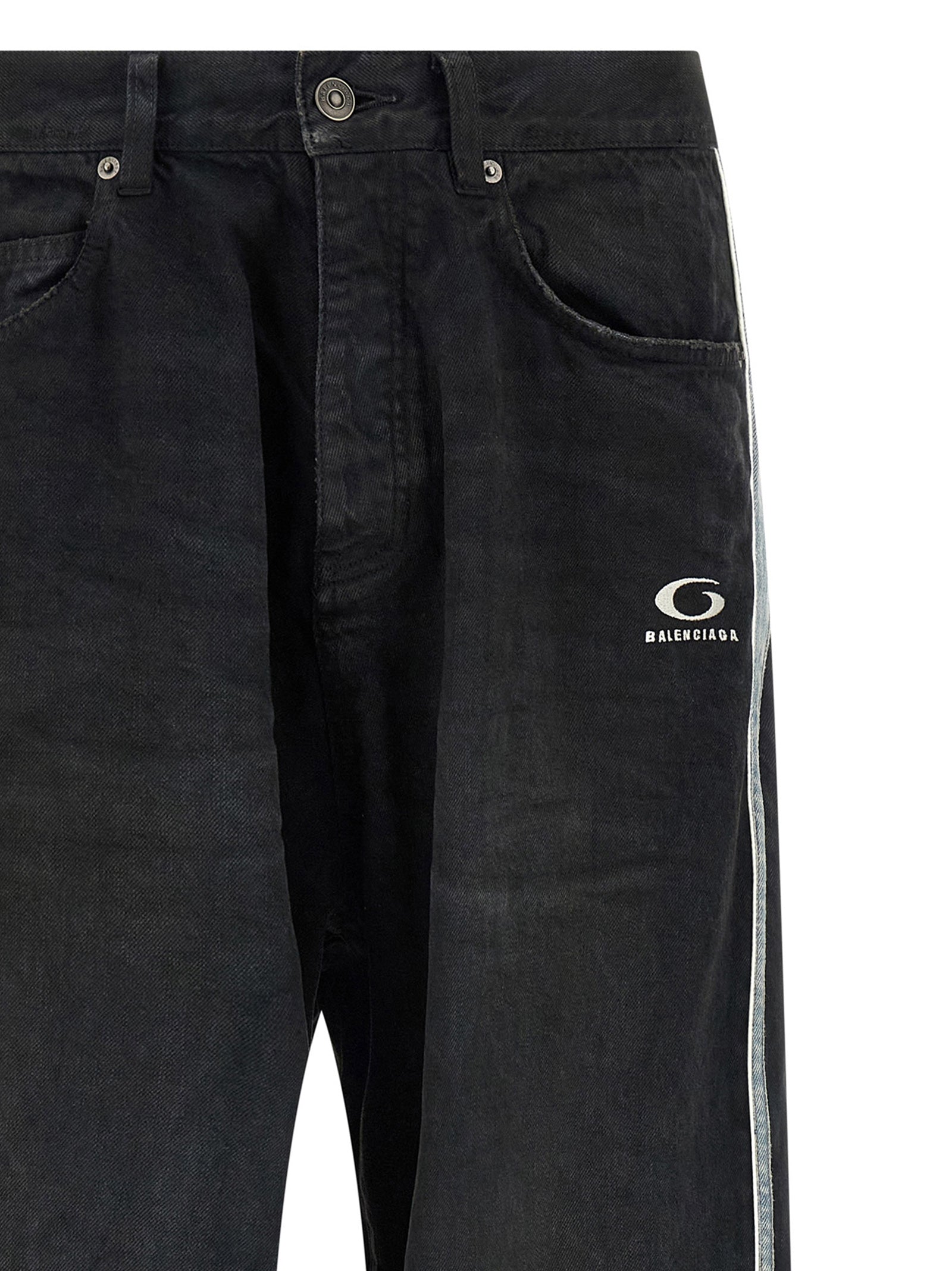 Balenciaga sorte utsvingte jeans i bomull