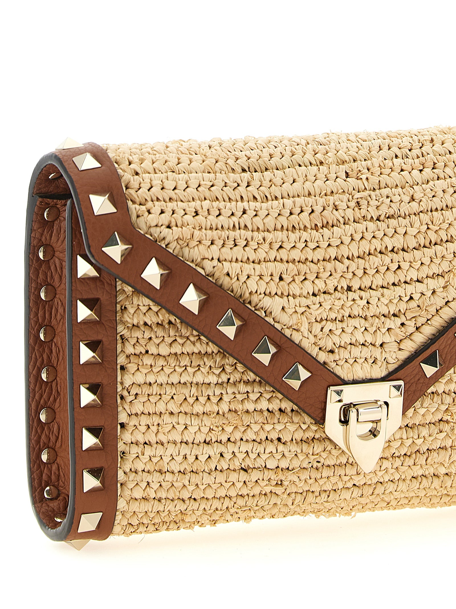 Beige Straw Crossbody Bag