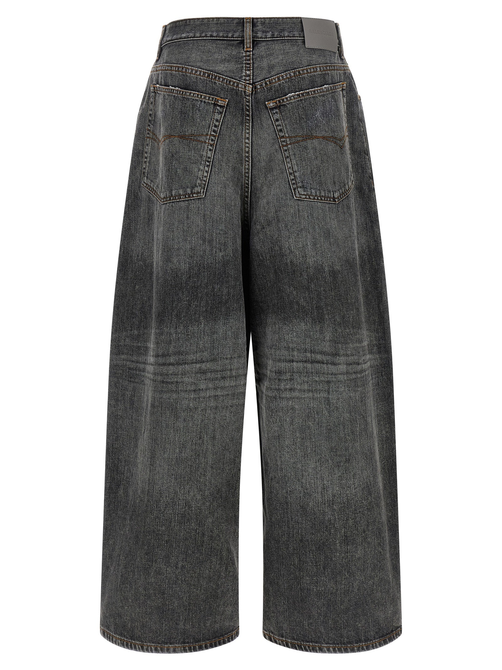 Gray Cotton Relaxed Fit Jeans