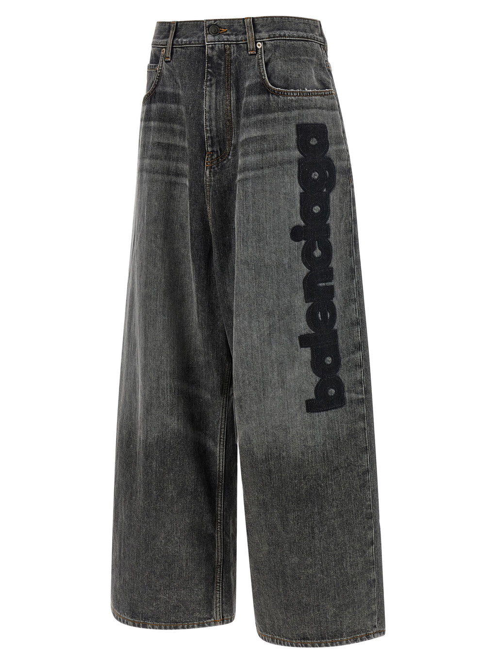 Balenciaga Gray Cotton Relaxed Fit Jeans