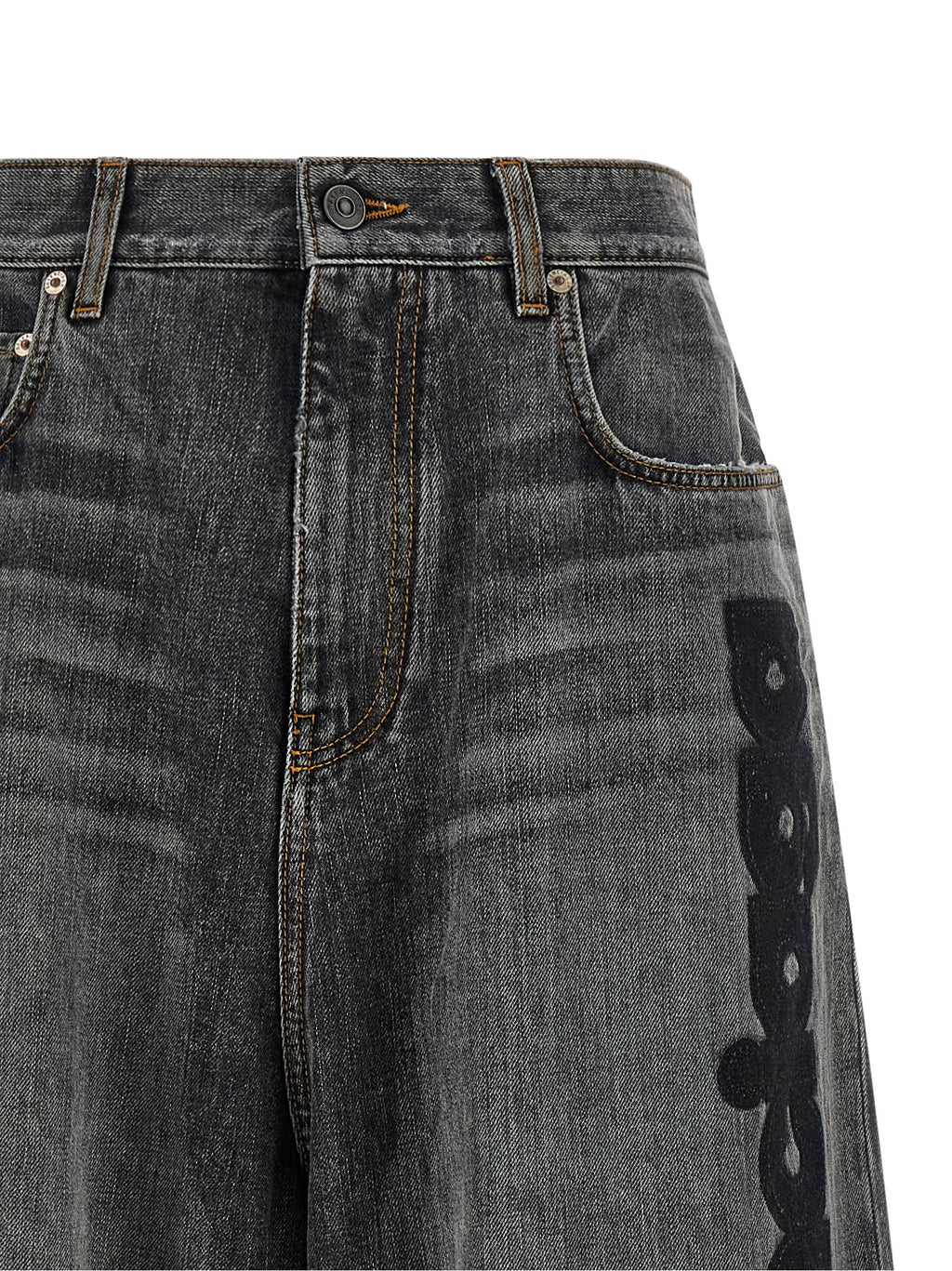 Balenciaga Gray Cotton Relaxed Fit Jeans