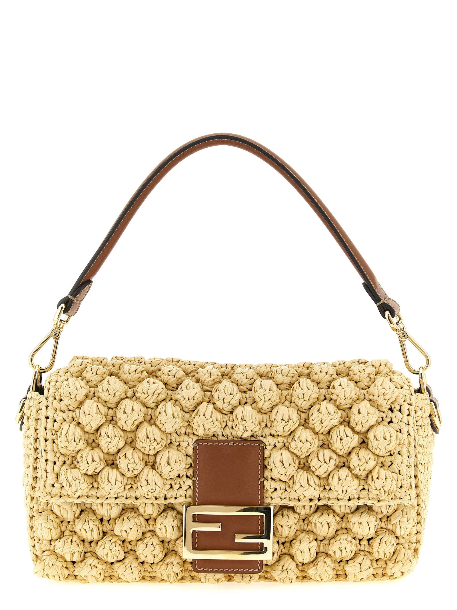 Fendi Beige Calfskin Shoulder Bag
