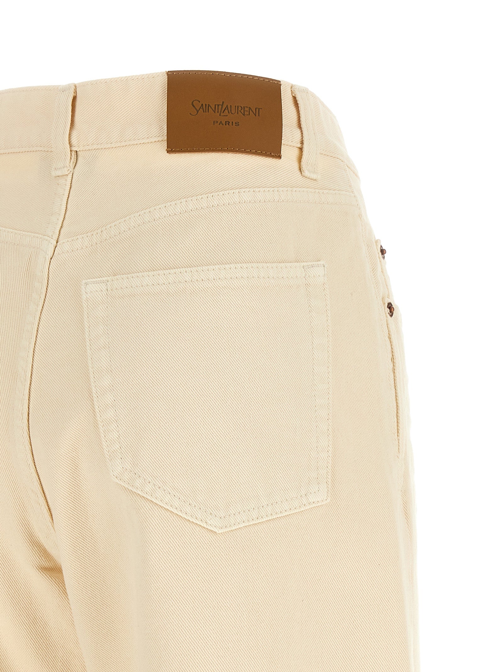 Saint Laurent Beige Cotton Jeans Denim
