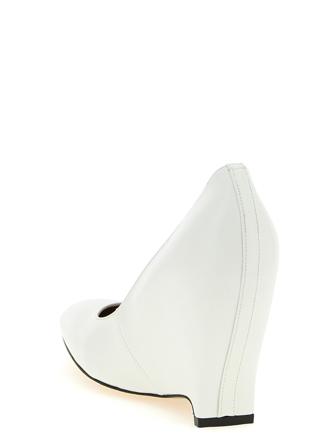 Maison Margiela Hvite Pumps i Lammeskinn med Høy Hæl