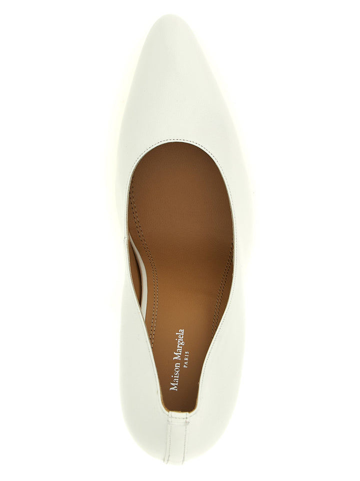 Maison Margiela Hvite Pumps i Lammeskinn med Høy Hæl