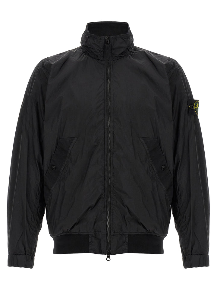 Stone Island Svart Polyamid Hel Jakke