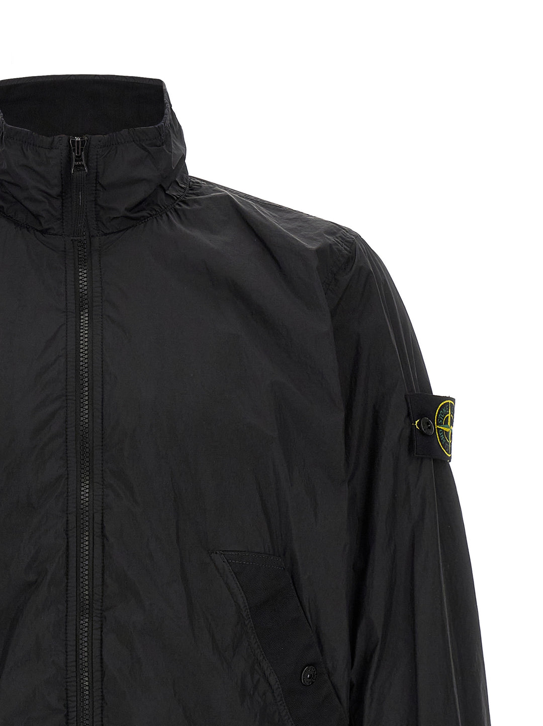 Stone Island Svart Polyamid Hel Jakke