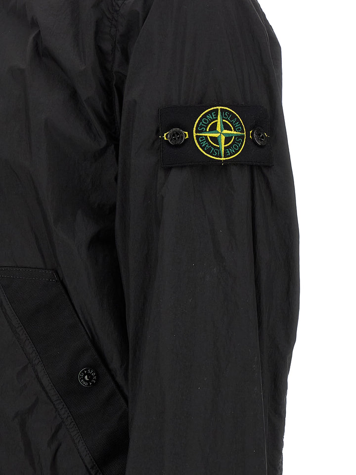 Stone Island Svart Polyamid Hel Jakke