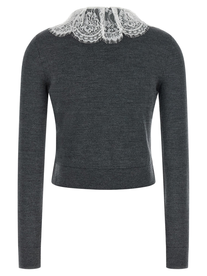 Selvportrett Grå Ull Cardigan