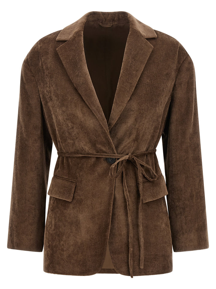 Brunello Cucinelli Brun Blazer i Viskose