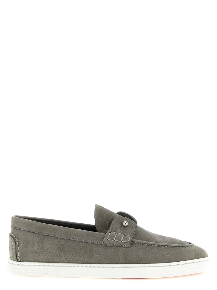 Christian Louboutin slip-on-loafers i grått kalveskinn
