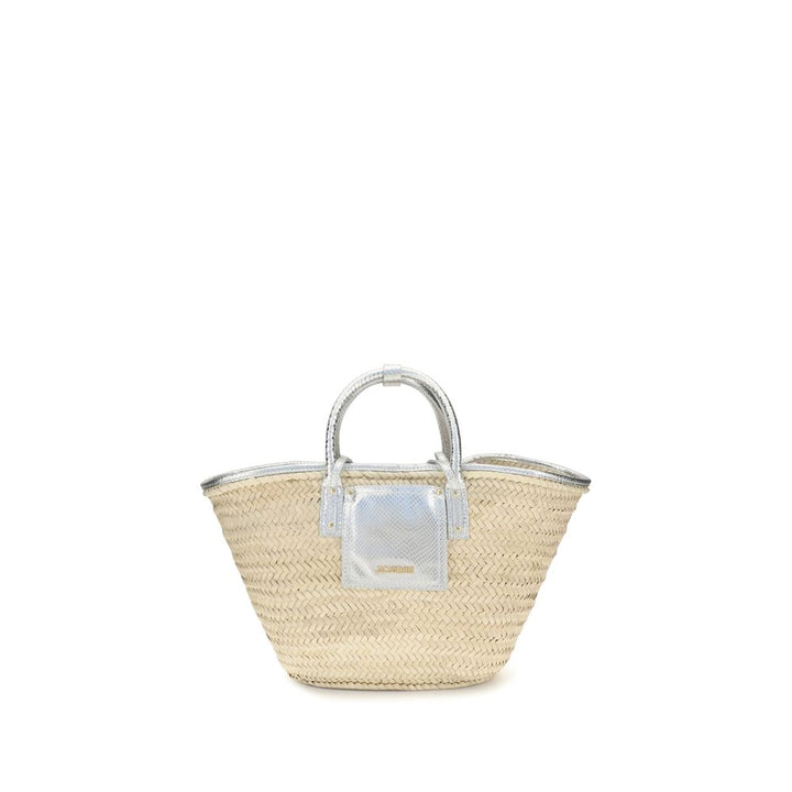 Jacquemus skulderveske i beige raffia