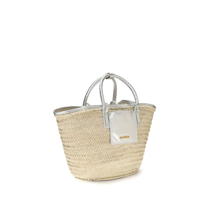 Jacquemus skulderveske i beige raffia