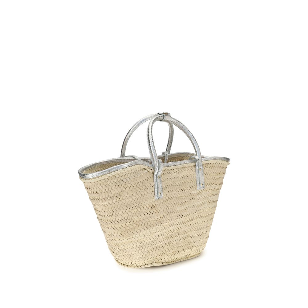Jacquemus skulderveske i beige raffia