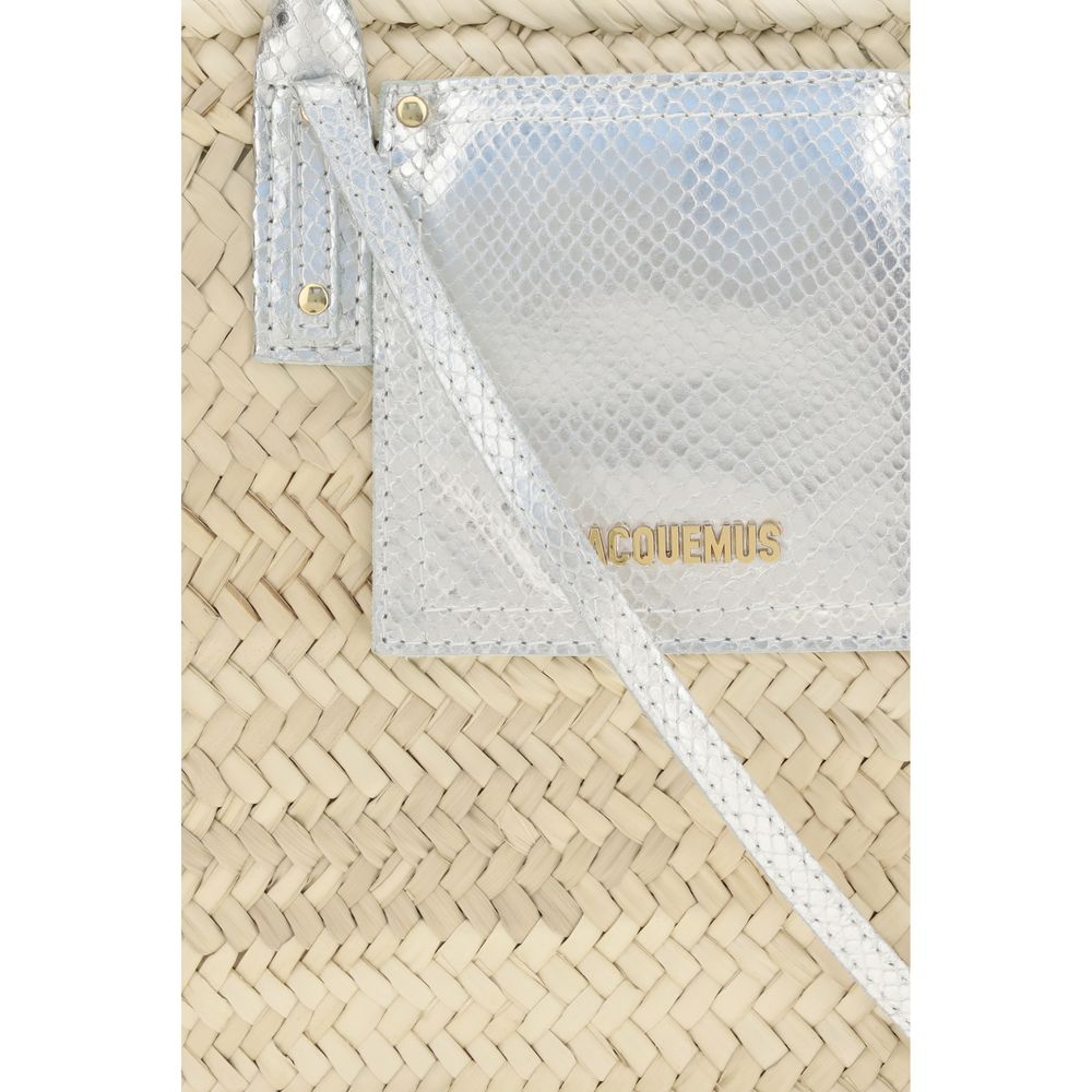 Jacquemus skulderveske i beige raffia
