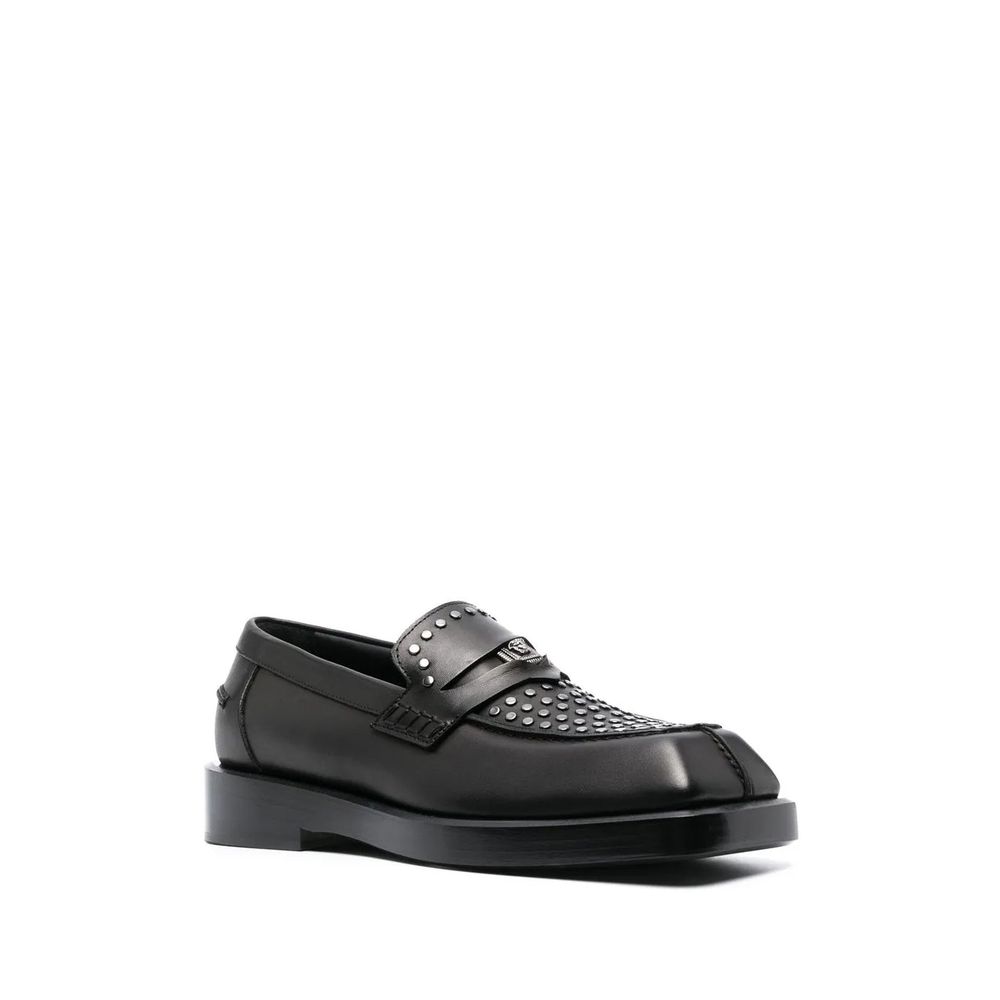 Versace Svarte Slip-On Loafers i Skinn