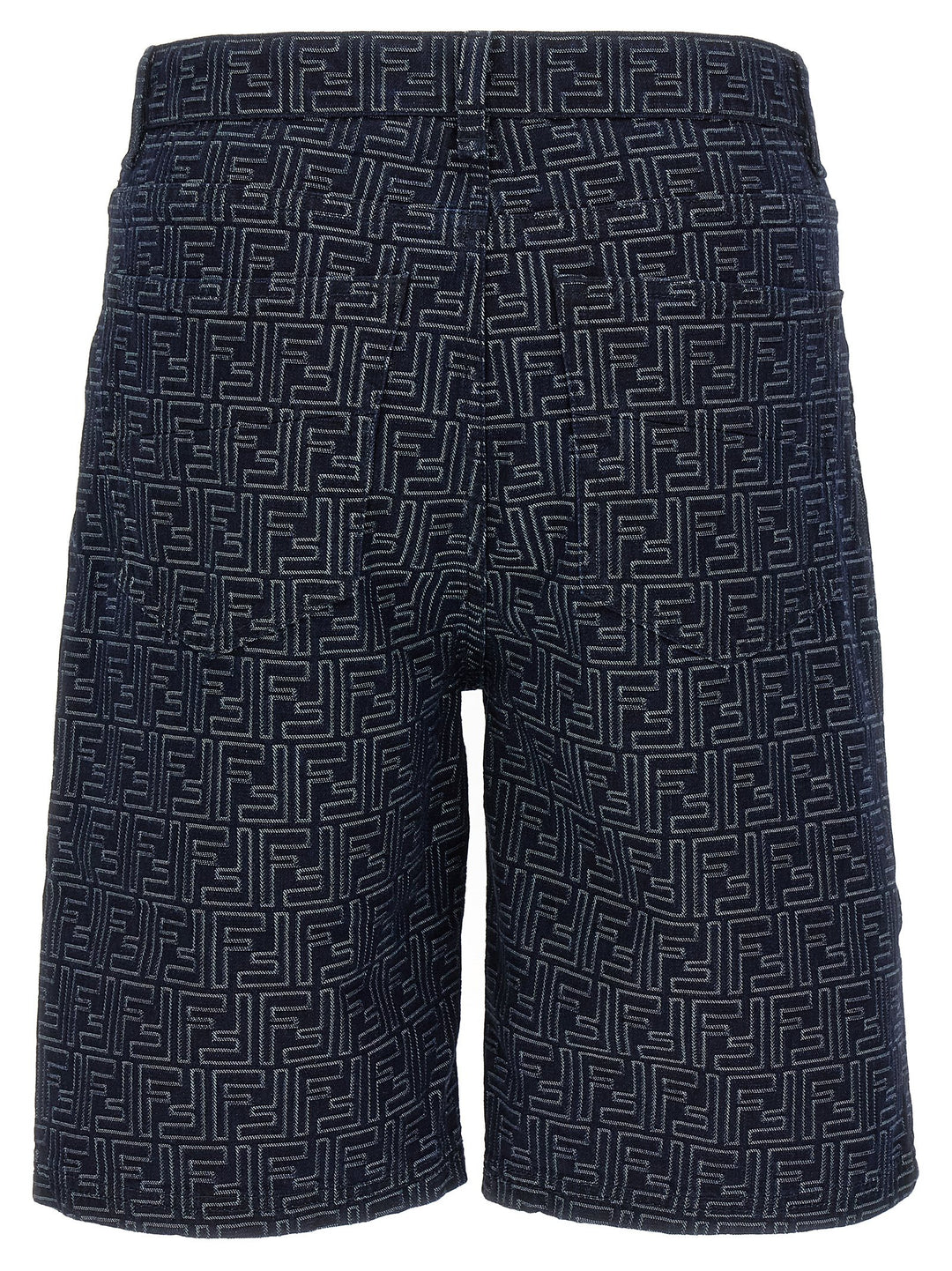 Fendi blå bomullsshorts med bermudalengde