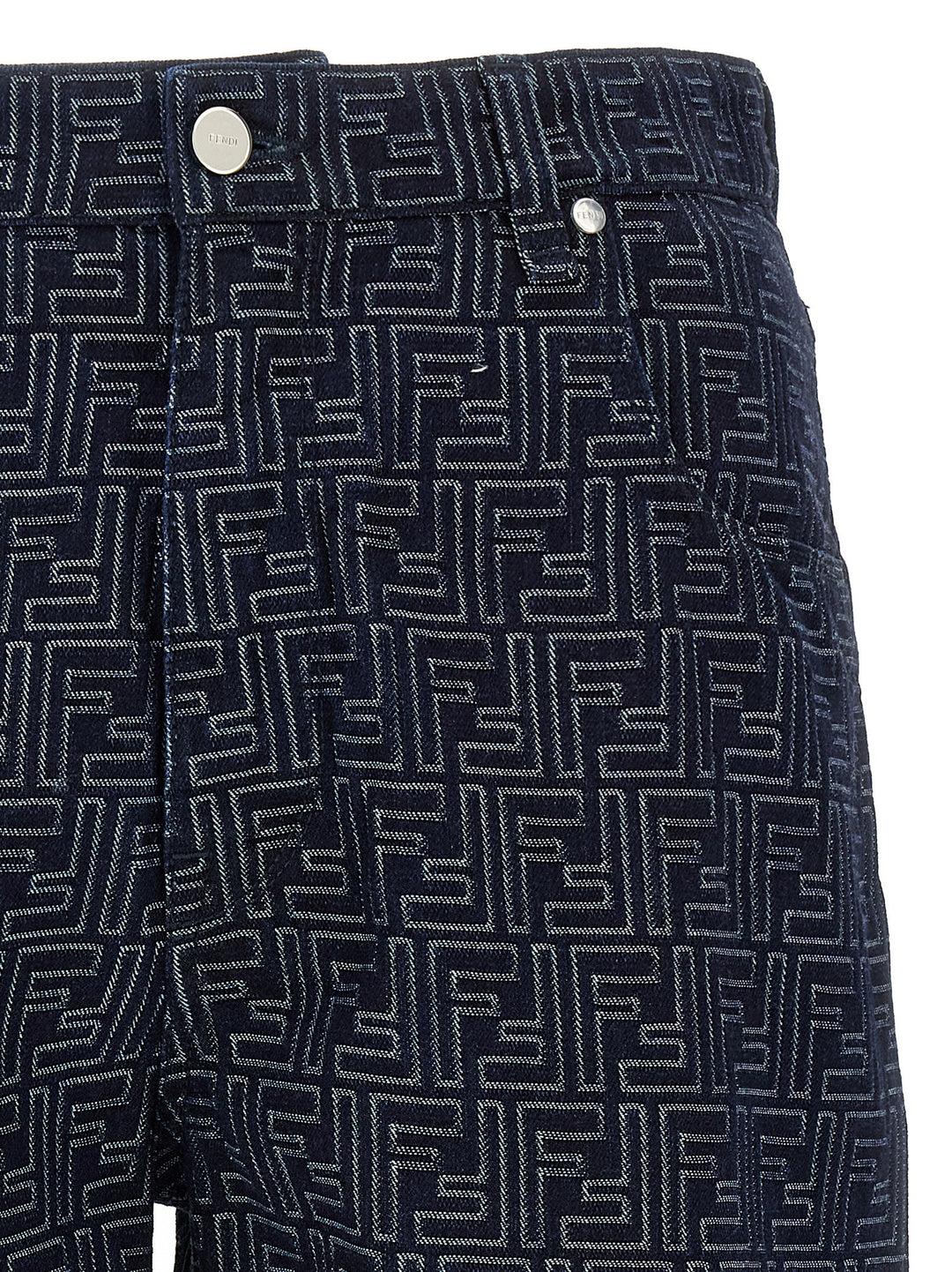 Fendi blå bomullsshorts med bermudalengde