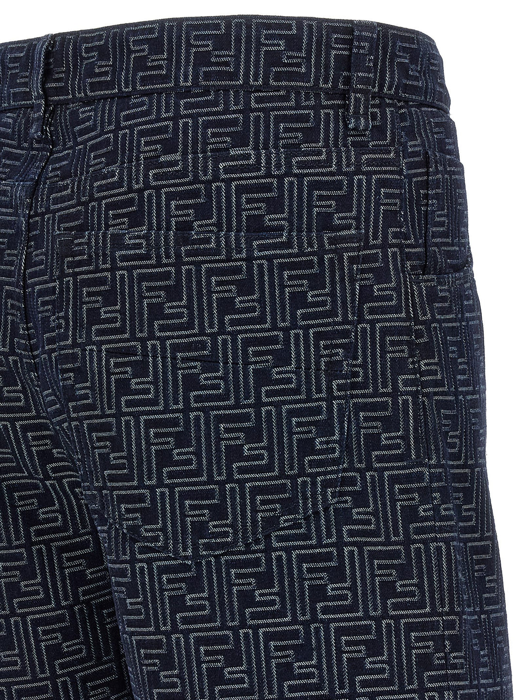 Fendi blå bomullsshorts med bermudalengde