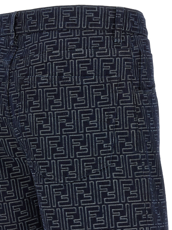Fendi blå bomullsshorts med bermudalengde