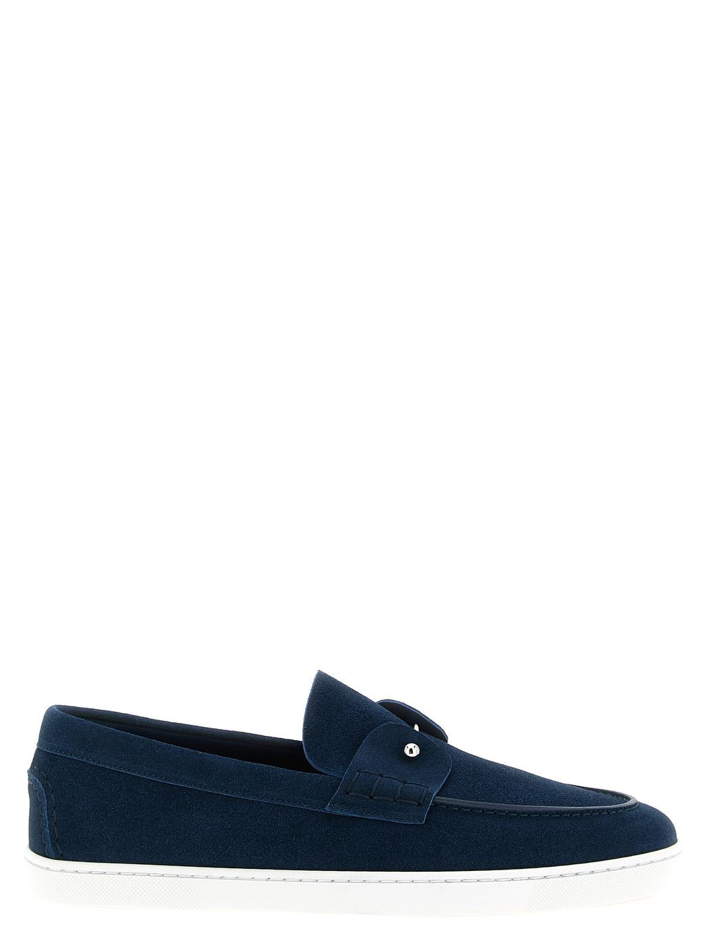 Christian Louboutin Blue Calfskin Slip-On Loafers