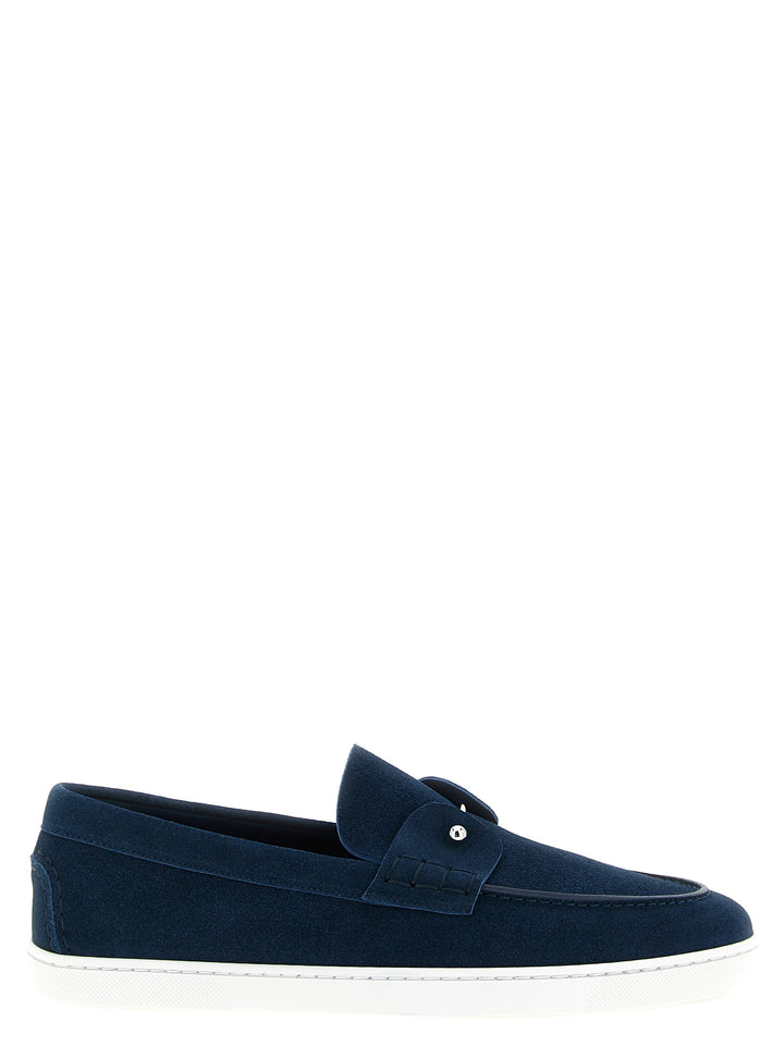 Christian Louboutin slip-on-loafers i blått kalveskinn