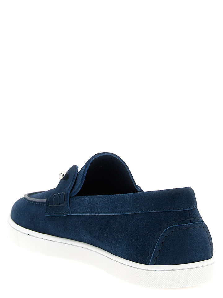 Christian Louboutin slip-on-loafers i blått kalveskinn