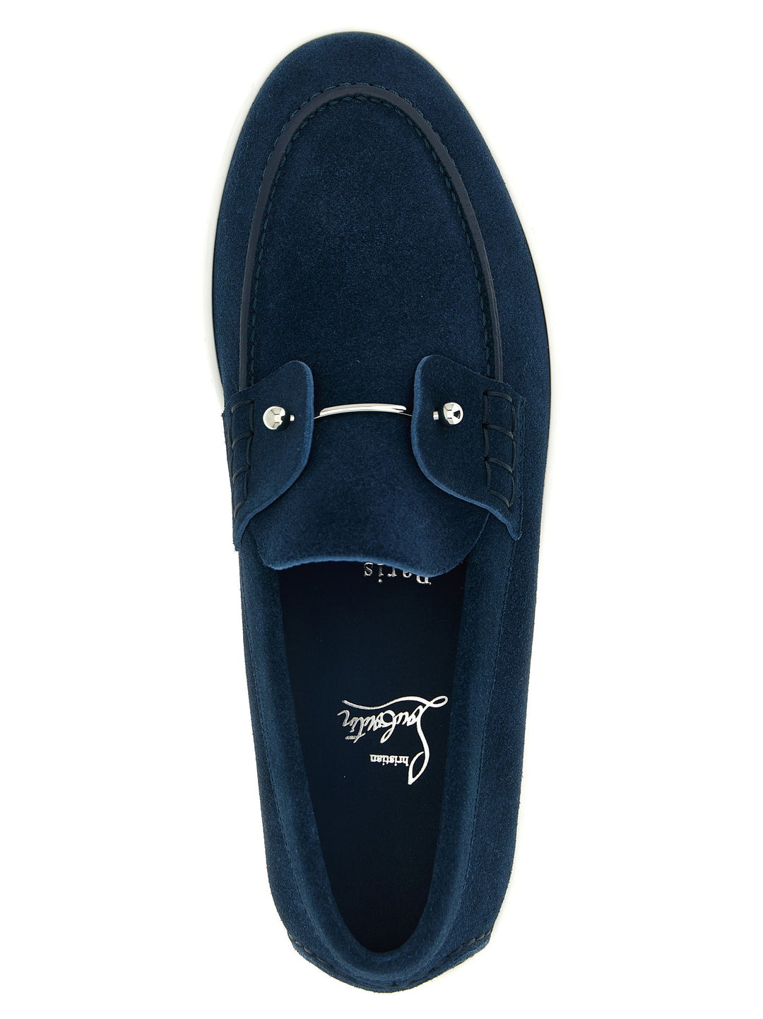 Christian Louboutin slip-on-loafers i blått kalveskinn
