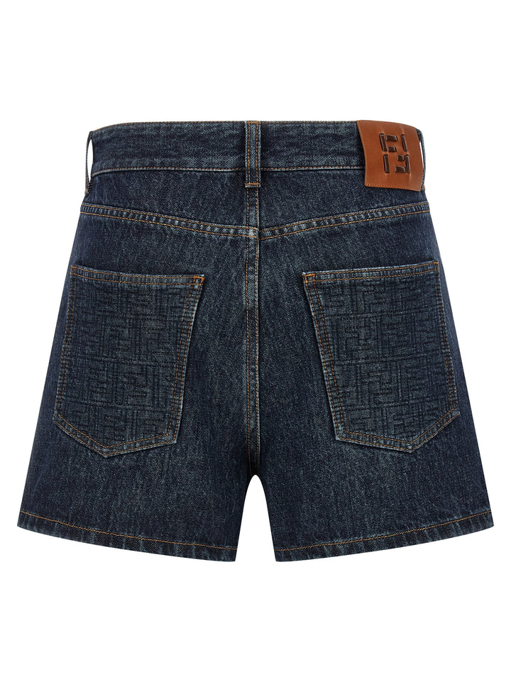 Fendi blå bomullsbermudashorts