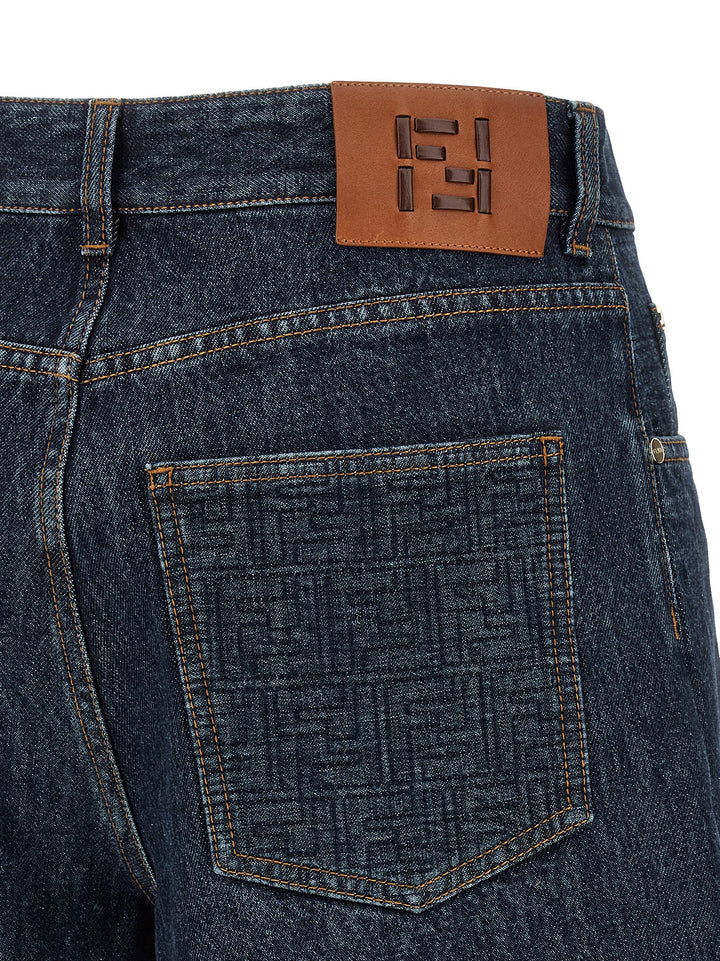 Fendi blå bomullsbermudashorts