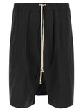 Rick Owens Black Cotton Bermuda Shorts