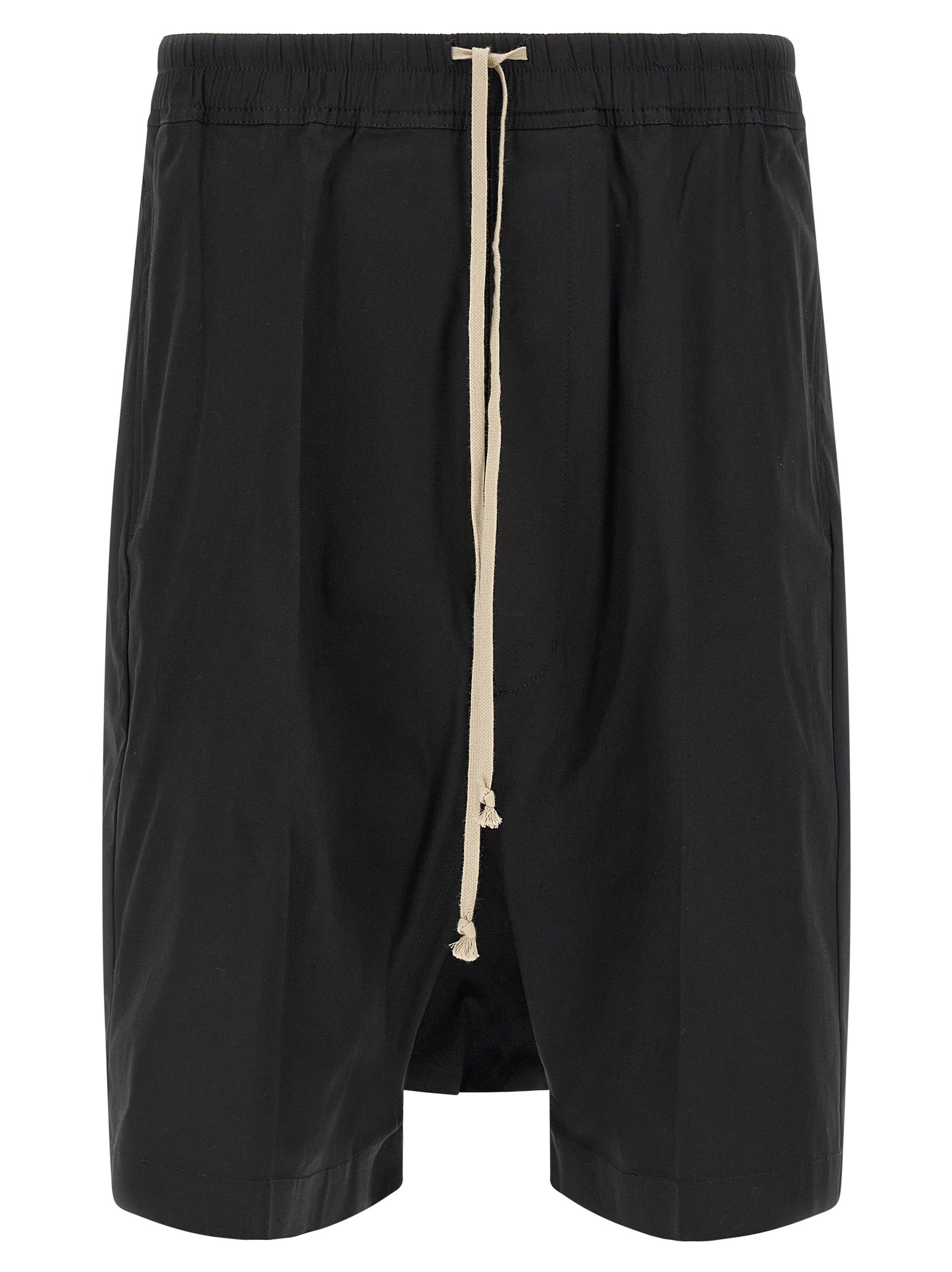Rick Owens Black Cotton Bermuda Shorts