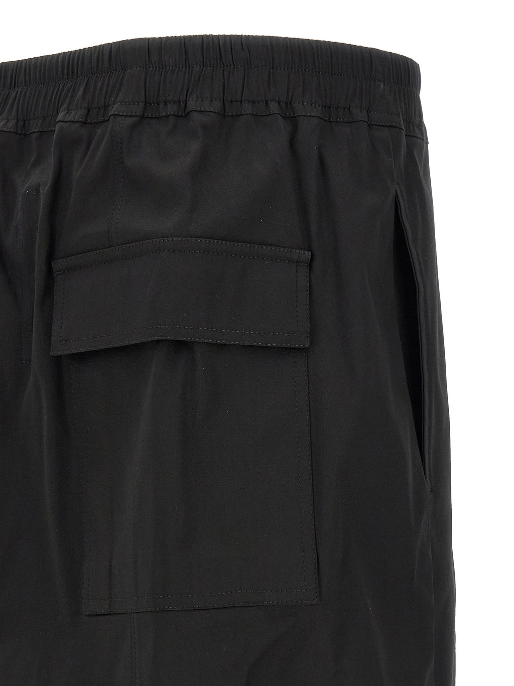 Rick Owens Black Cotton Bermuda Shorts