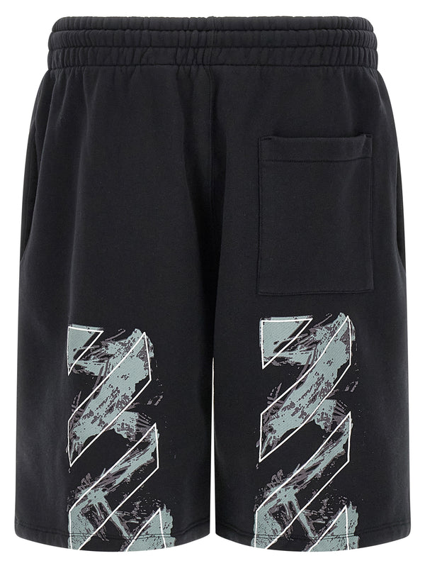 Off-White Black Cotton Bermuda Shorts
