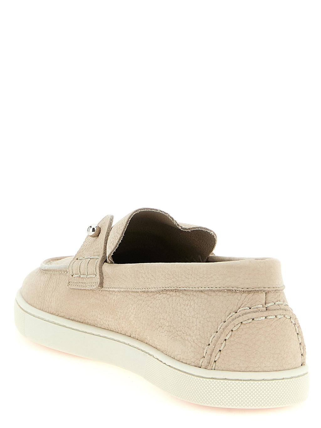 Christian Louboutin Beige Calfskin Slip-On Loafers