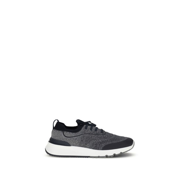 Brunello Cucinelli Gray Cotton Athletic Sneakers