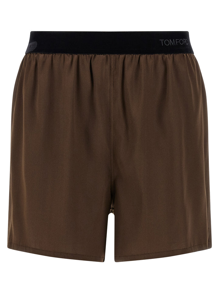 Tom Ford Brun Bermuda-shorts i Silke