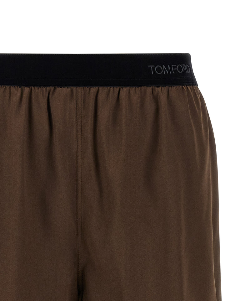 Tom Ford Brun Bermuda-shorts i Silke